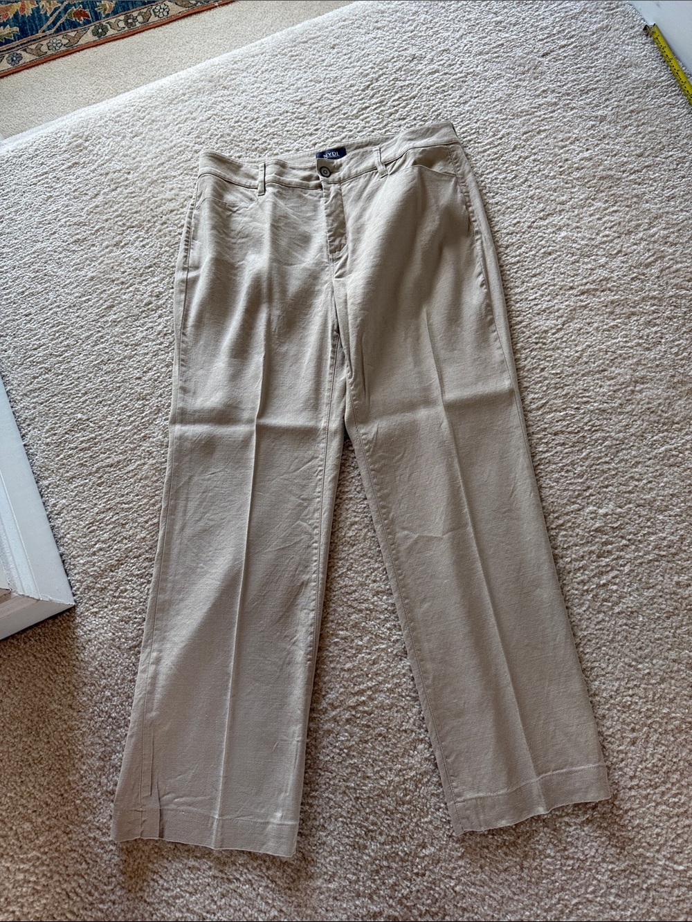 NYDJ Women's Straight Leg Pants in Light Beige